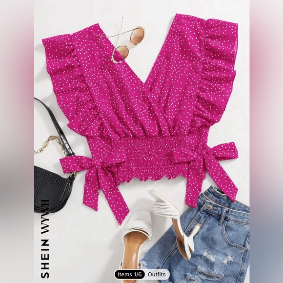 SHEIN hot pink top size 12 (0XL). New without tag - Picture 1 of 2